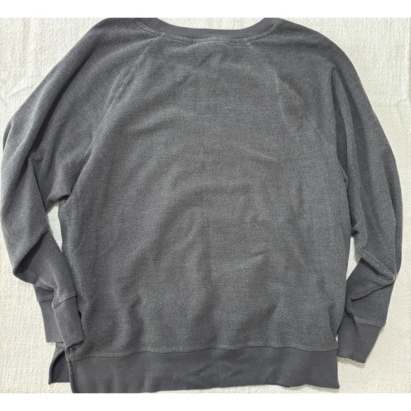 Victoria's Secret PINK Large Pullover Sweatshirt Gray Long Sleeve Neon Yellow - Picture 2 of 6